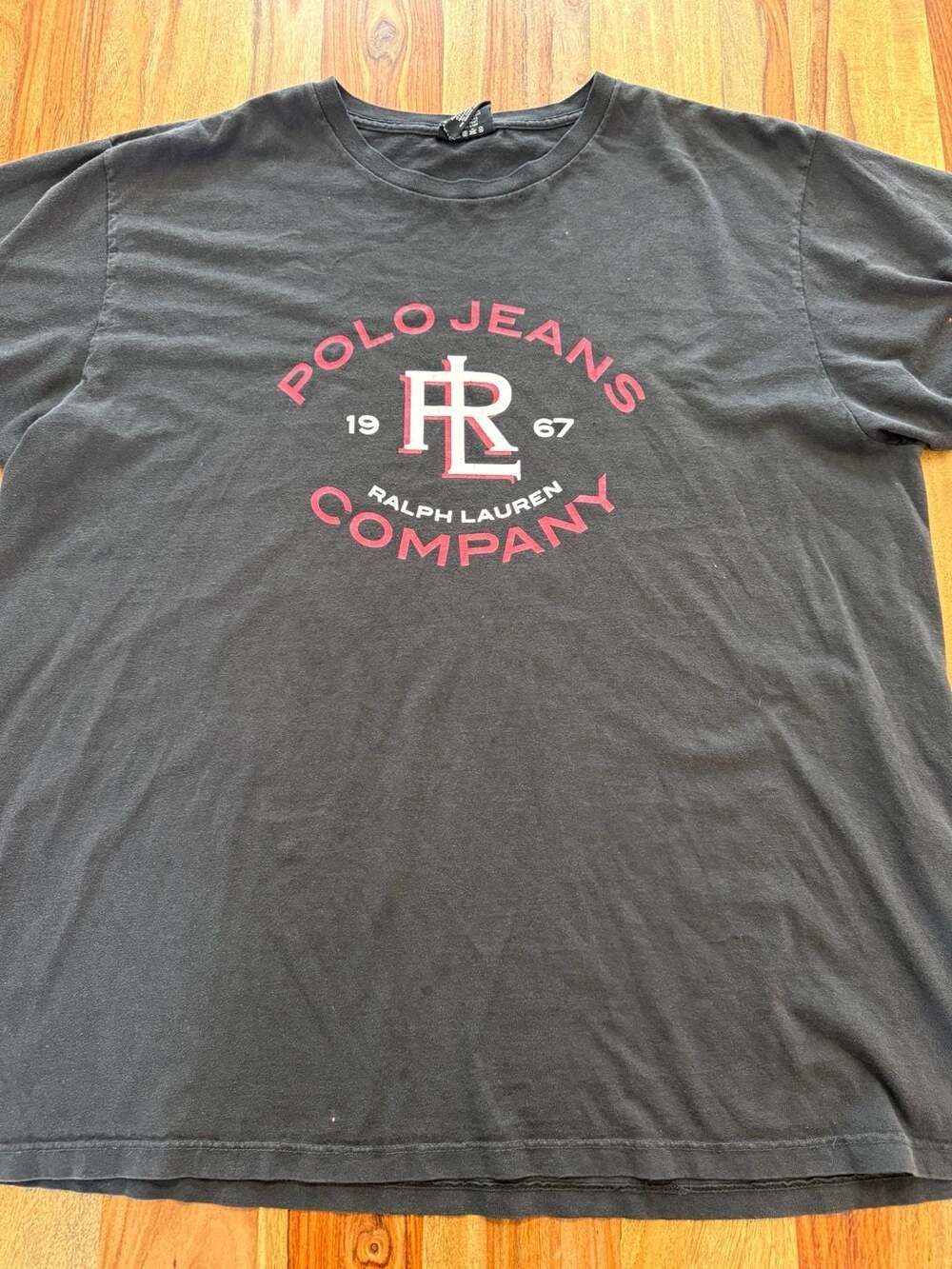 Vintage Polo Jeans Co Ralph Lauren T-Shirt Size XXL Black Graphic
